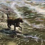 "Bud in the sea" oil on canvas 30cm x 30 cm