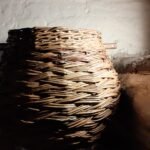 multi-weave basket with hazel handle