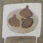 Three Figs: Acrylic & mixed media on board framed 45cm x 45cm