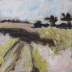 Top Field: Acrylic & mixed media on board framed 45cm x 45cm