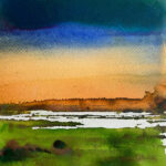 'Evening Marsh', Watercolour