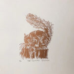 Copper Squirrel II, woodcut