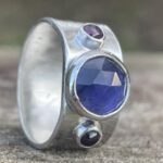 iolite and garnet ring