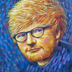 'Ed Sheeran in the style of Van Gogh', oil on canvas (private collection)